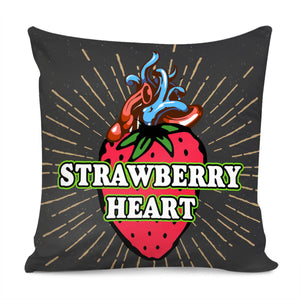 Strawberry And Heart Pillow Cover