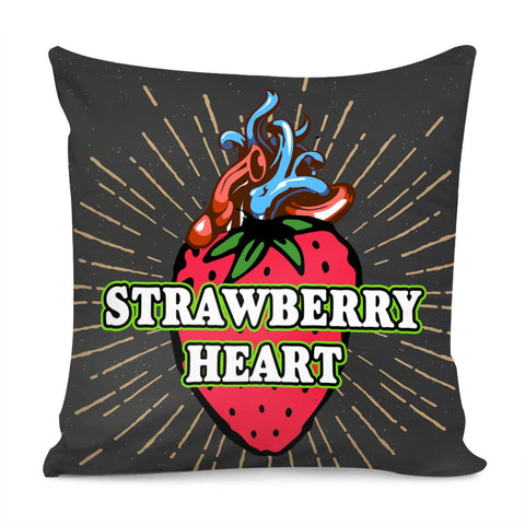 Image of Strawberry And Heart Pillow Cover