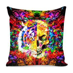 Animals And Skull Pillow Cover