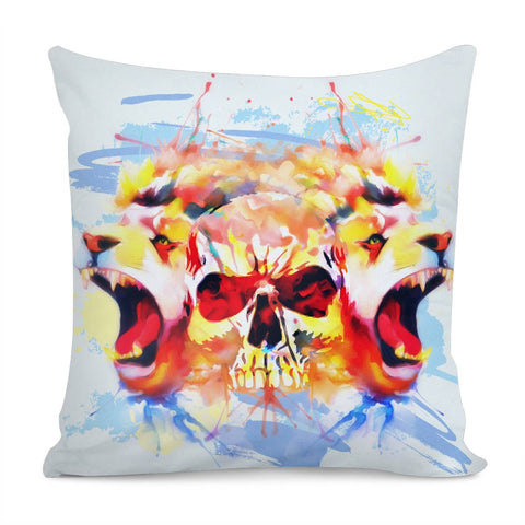 Image of Lion And Skull Pillow Cover