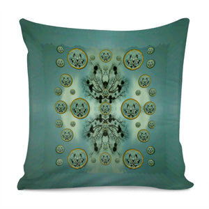 Tree In Golden Meditative Frames Pillow Cover