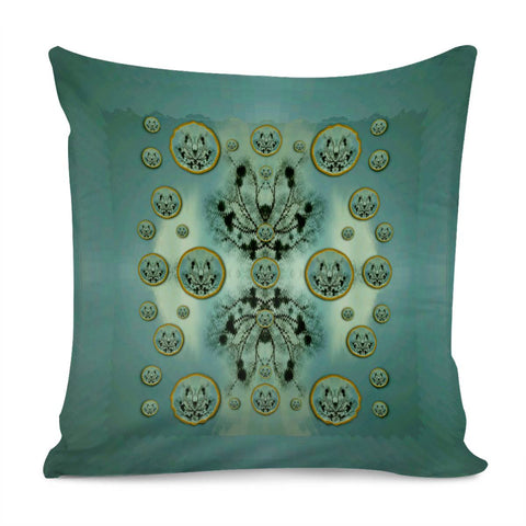 Image of Tree In Golden Meditative Frames Pillow Cover