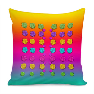 Roses In  Stunning Rainbows Pillow Cover