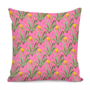 Vintage Yellow Iris Pillow Cover