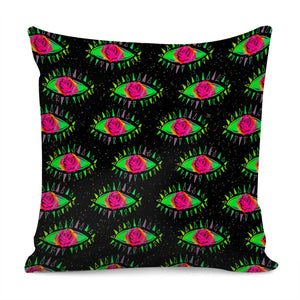 Flowers And Eyes Pillow Cover