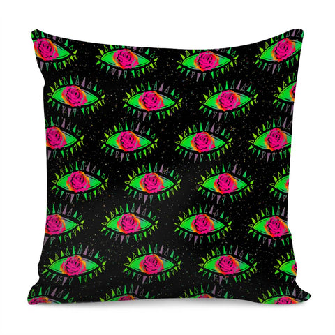 Image of Flowers And Eyes Pillow Cover