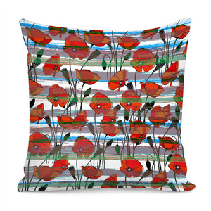 Poppy Flower Pillow Cover