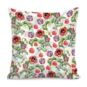 Poppy Flower Pillow Cover