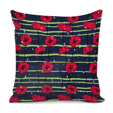 Image of Watercolor Poppies Pillow Cover