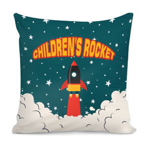 Fun Cartoon Rocket Pillow Cover