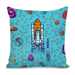 Fun Cartoon Rocket Pillow Cover