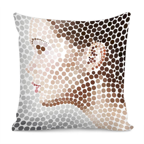 Image of Profile Face Pointillism Art Pillow Cover