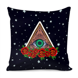 Flowers And Eyes Pillow Cover