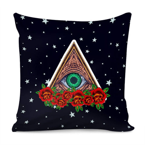 Image of Flowers And Eyes Pillow Cover