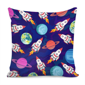 Fun Cartoon Rocket Pillow Cover