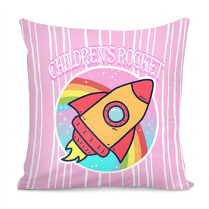 Fun Cartoon Rocket Pillow Cover