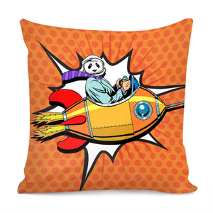 Fun Cartoon Rocket Pillow Cover