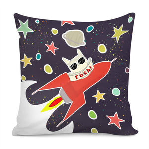 Fun Cartoon Rocket Pillow Cover