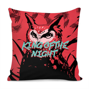 Owl And Feathers And Font And Blood Pillow Cover