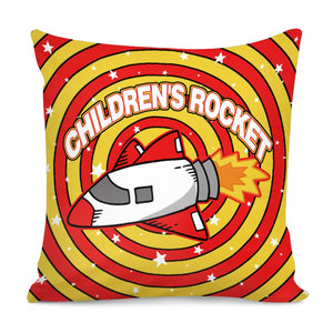 Fun Cartoon Rocket Pillow Cover