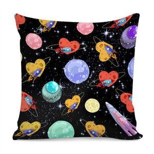 Fun Cartoon Rocket Pillow Cover