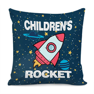 Fun Cartoon Rocket Pillow Cover