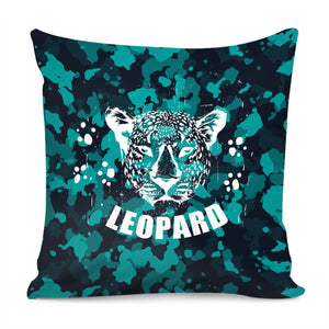 Leopard And Fonts And Footprints And Camouflage And Animals Pillow Cover