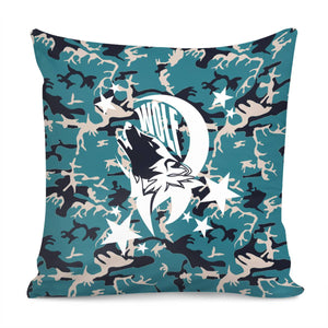 Wolf And Fonts And Stars And Camouflage And Animals Pillow Cover