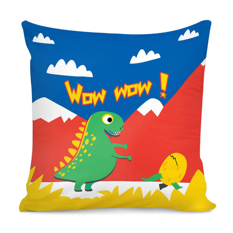 Image of Cartoon Dinosaur Pillow Cover