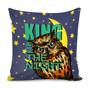 Owl And Stars And Moon And Font Pillow Cover