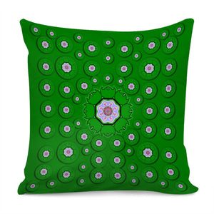 Stars Of Bleeding Hearts In Green Pillow Cover