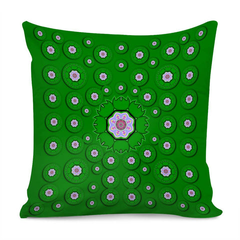 Image of Stars Of Bleeding Hearts In Green Pillow Cover