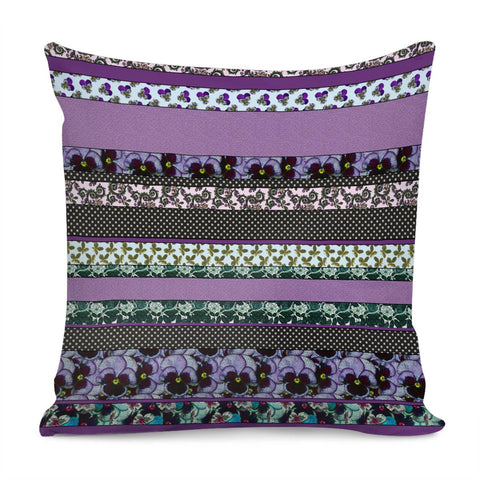 Image of Flower Stripes Pillow Cover