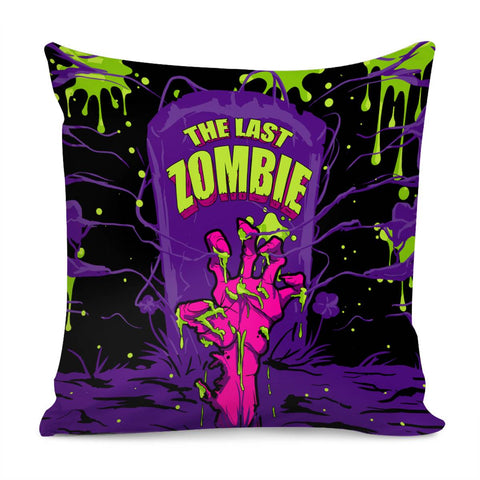 Image of Zombies And Mucus And Tombstones And Grass And Smoke Pillow Cover