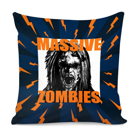 Image of Zombies And Lightning And Screams And Fonts Pillow Cover
