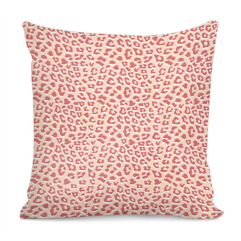 Image of Living Coral White Leopard Print Pillow Cover