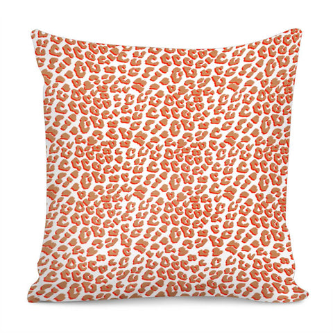 Image of Living Coral Leopard Print Pillow Cover