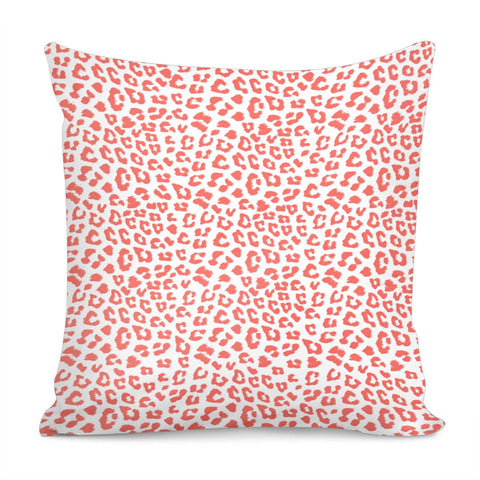 Image of Living Coral Leopard Print Pillow Cover