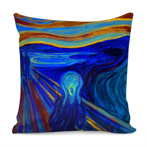 Blue Scream Pillow Cover