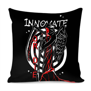 Grim Reaper And Font And Blood And Taro And Spiral Pillow Cover