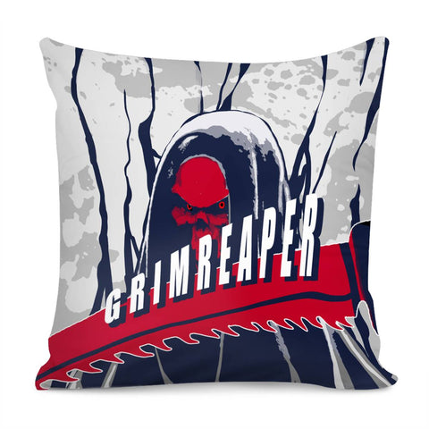 Image of Death And Font And Blood And Skull Pillow Cover