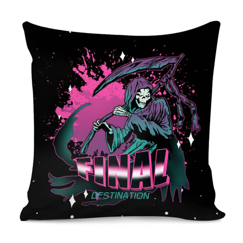 Image of Grim Reaper And Font And Blood And Taro And Stars Pillow Cover