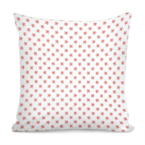 Starfish Pattern On White Pillow Cover