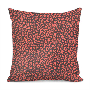 Living Coral Leopard Pattern Pillow Cover