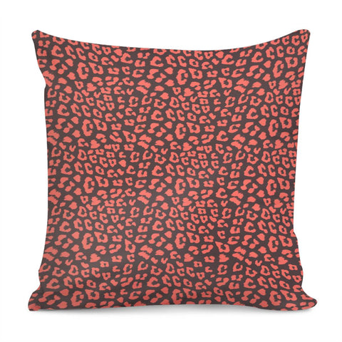 Image of Living Coral Leopard Pattern Pillow Cover