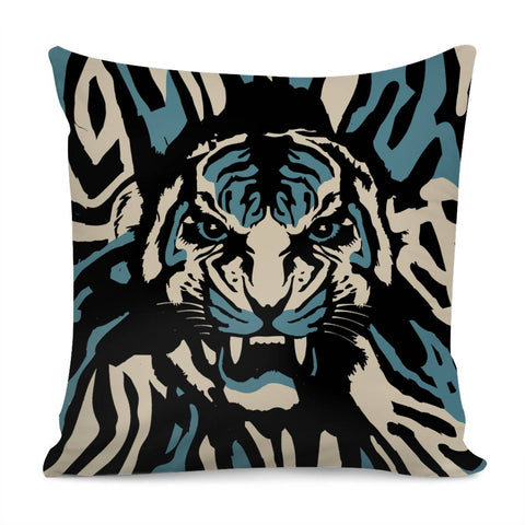 Image of Tiger And Animal Textures And Animals Pillow Cover