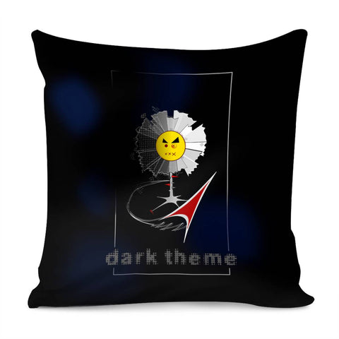 Image of Dark Theme. Flowers Pillow Cover