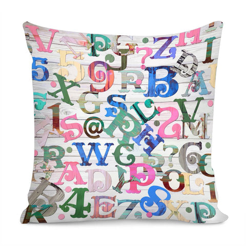 Image of Vintage Alphabet  2 Pillow Cover