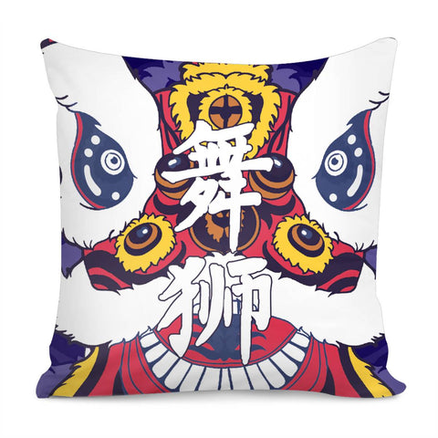 Image of Lion Dance And Shadows And Fonts Pillow Cover