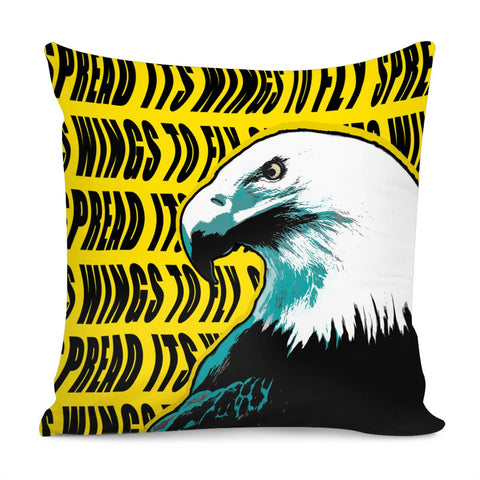 Image of Eagle And Text And Markings Pillow Cover